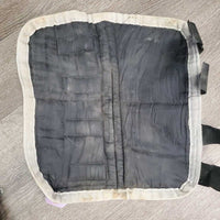 Front & Hind Shipping Boots *fair, older, mnr dirt?, faded, stains, holey edges, torn velcro, edge rubs/frays, unstitched seams