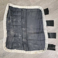 Front & Hind Shipping Boots *fair, older, mnr dirt?, faded, stains, holey edges, torn velcro, edge rubs/frays, unstitched seams