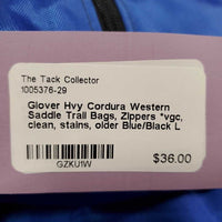 Hvy Cordura Western Saddle Trail Bags, Zippers *vgc, clean, stains, older
