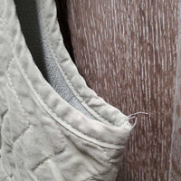 Quilt Vest, Fleece Lining, Zipper, High Collar *gc, older, pilly, puckered, rubs
