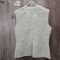 Quilt Vest, Fleece Lining, Zipper, High Collar *gc, older, pilly, puckered, rubs
