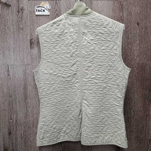 Quilt Vest, Fleece Lining, Zipper, High Collar *gc, older, pilly, puckered, rubs