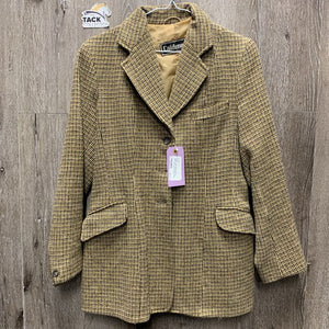 VINTAGE Hvy Wool Tweed Coat - Jacket *xc, clean, pulled lining seam