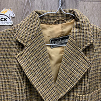 VINTAGE Hvy Wool Tweed Coat - Jacket *xc, clean, pulled lining seam