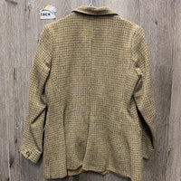 VINTAGE Hvy Wool Tweed Coat - Jacket *xc, clean, pulled lining seam

