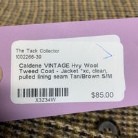 VINTAGE Hvy Wool Tweed Coat - Jacket *xc, clean, pulled lining seam
