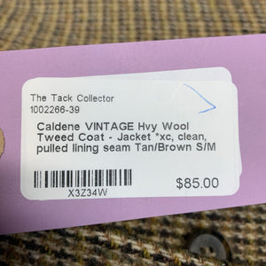VINTAGE Hvy Wool Tweed Coat - Jacket *xc, clean, pulled lining seam
