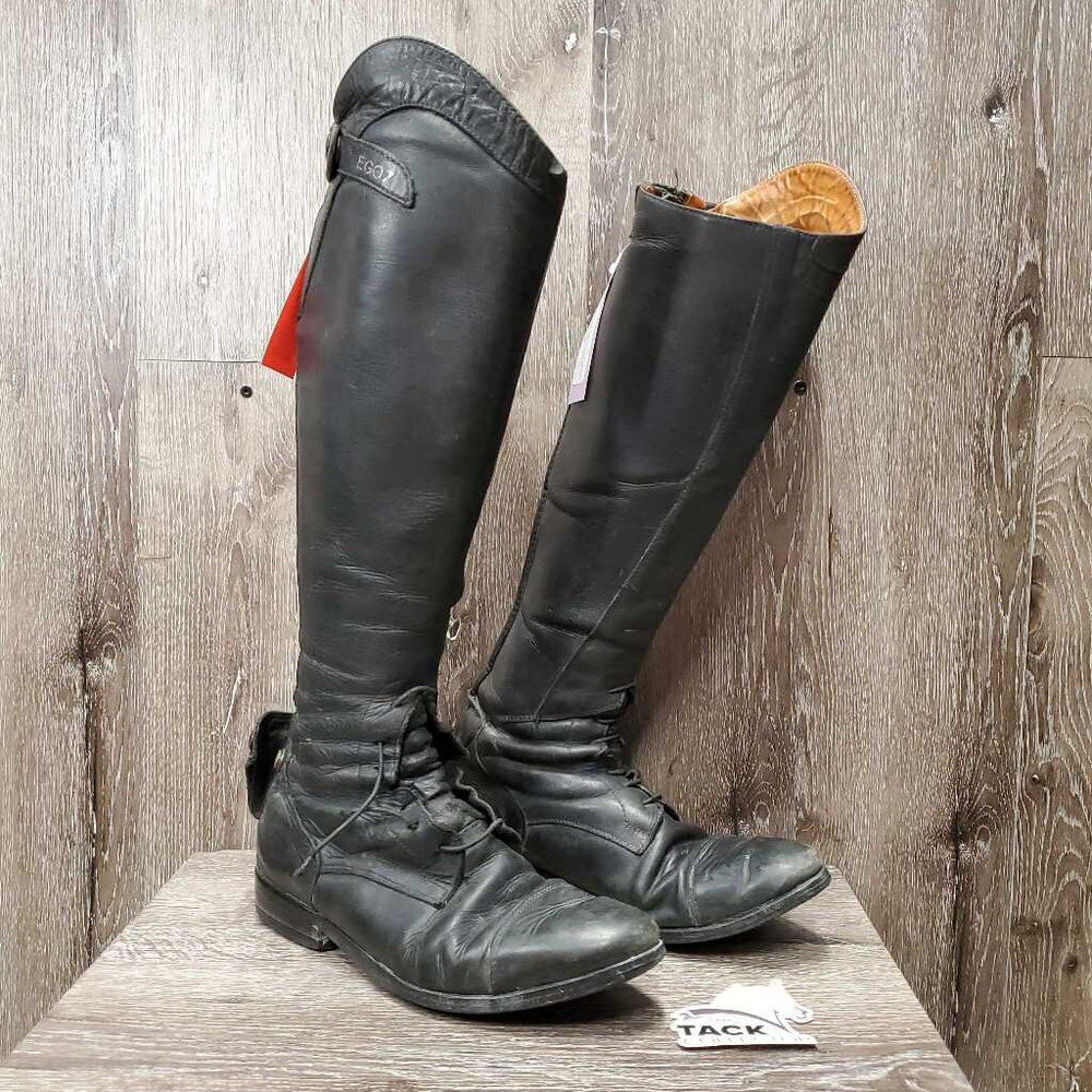 Pr Field Boots, Zips *gc/fair, clean, faded, older, v.scuffed toes, missing laces, lining: holes & stains, No Insoles, v.rubbed heels