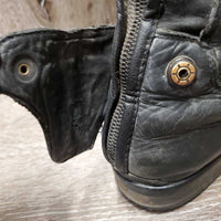 Pr Field Boots, Zips *gc/fair, clean, faded, older, v.scuffed toes, missing laces, lining: holes & stains, No Insoles, v.rubbed heels