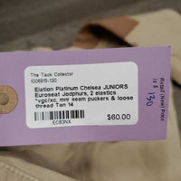 JUNIORS Euroseat Jodphurs, 2 elastics *vgc/xc, mnr seam puckers & loose thread
