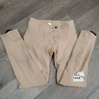 JUNIORS Hvy Cotton Euroseat Jodphurs, elastics, Pull On *gc, discolored, stains, rubs, pills, sm seam holes