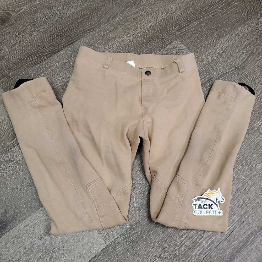 JUNIORS Hvy Cotton Euroseat Jodphurs, elastics, Pull On *gc, discolored, stains, rubs, pills, sm seam holes