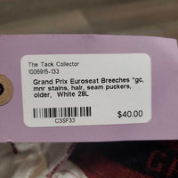 Euroseat Breeches *gc, mnr stains, hair, seam puckers, older
