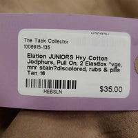 JUNIORS Hvy Cotton Jodphurs, Pull On, 2 Elastics *vgc, mnr stain?discolored, rubs & pills