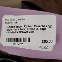 Ribbed Breeches *gc, older, mnr hair, stains & edge rubs/pills
