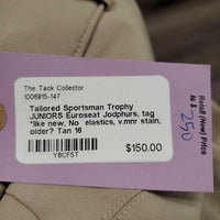 JUNIORS Euroseat Jodphurs, tag *like new, No elastics, v.mnr stain, older?
