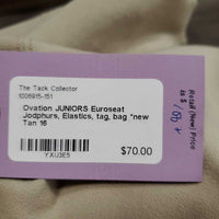 JUNIORS Euroseat Jodphurs, Elastics, tag, bag *new

