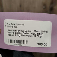 Show Jacket, Mesh Lining, Micro Suede Collar *vgc, older, loose lining

