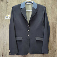 Show Jacket, Mesh Lining, Micro Suede Collar *vgc, older, loose lining, missing 2 buttons
