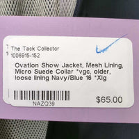 Show Jacket, Mesh Lining, Micro Suede Collar *vgc, older, loose lining, missing 2 buttons
