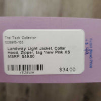 Light Jacket, Collar Hood, Zipper, tag *new
