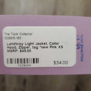 Light Jacket, Collar Hood, Zipper, tag *new