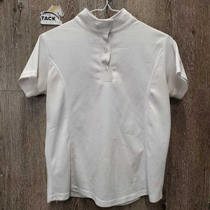 SS Show Shirt, 1/4 Button Up, snap collar *gc/fair, rubs, runs & v.snagged, pits, peeled logo