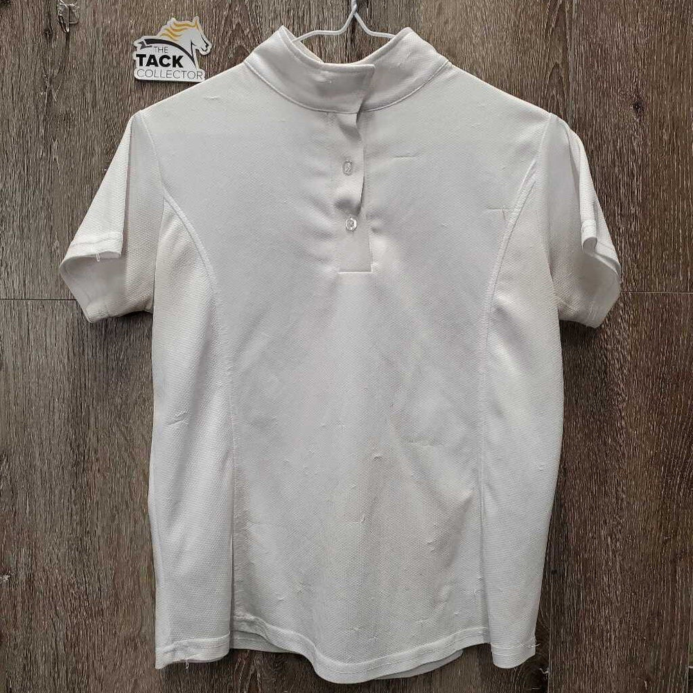SS Show Shirt, 1/4 Button Up, snap collar *gc/fair, rubs, runs & v.snagged, pits, peeled logo