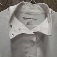 SS Show Shirt, 1/4 Button Up, snap collar *gc/fair, rubs, runs & v.snagged, pits, peeled logo
