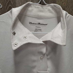 SS Show Shirt, 1/4 Button Up, snap collar *gc/fair, rubs, runs & v.snagged, pits, peeled logo