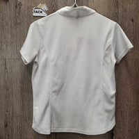 SS Show Shirt, 1/4 Button Up, snap collar *gc/fair, rubs, runs & v.snagged, pits, peeled logo
