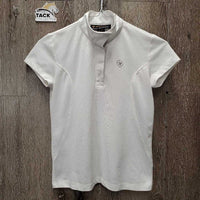 JUNIORS SS Show Shirt, 1/4 Snap Up, snap collar *gc, mnr stains & snags
