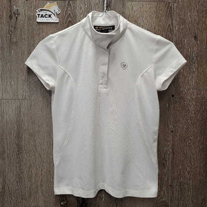 JUNIORS SS Show Shirt, 1/4 Snap Up, snap collar *gc, mnr stains & snags