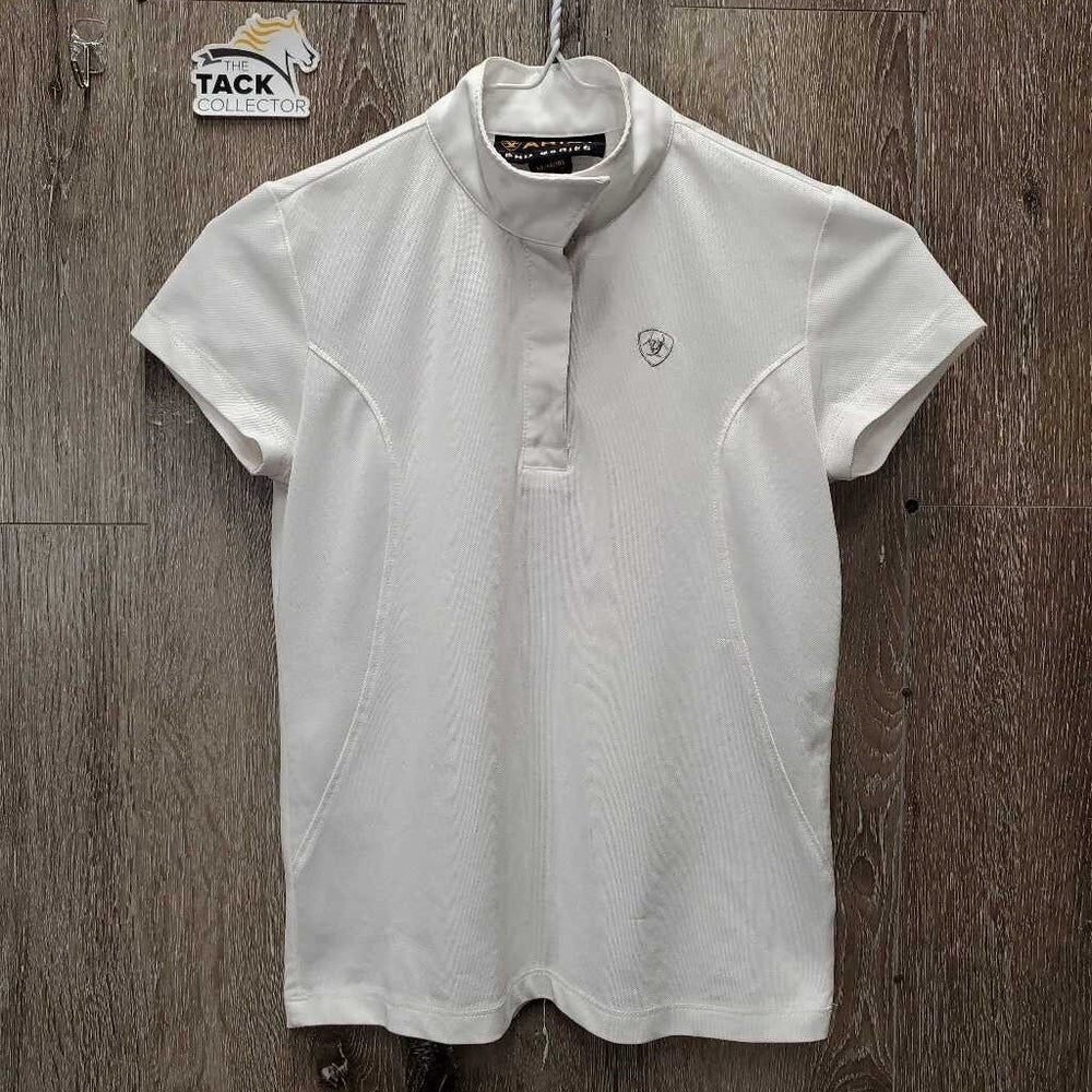 JUNIORS SS Show Shirt, 1/4 Snap Up, snap collar *gc, mnr stains & snags