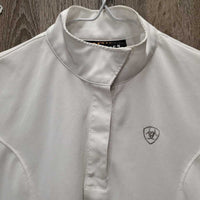 JUNIORS SS Show Shirt, 1/4 Snap Up, snap collar *gc, mnr stains & snags
