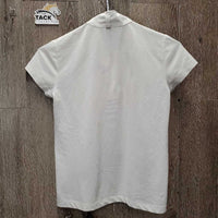 JUNIORS SS Show Shirt, 1/4 Snap Up, snap collar *gc, mnr stains & snags