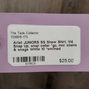 JUNIORS SS Show Shirt, 1/4 Snap Up, snap collar *gc, mnr stains & snags
