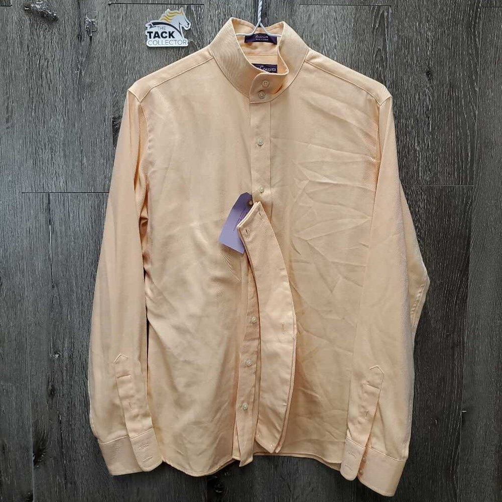 LS Show Shirt, 2x Button Collars *gc, seam puckers, older, rubs, pills