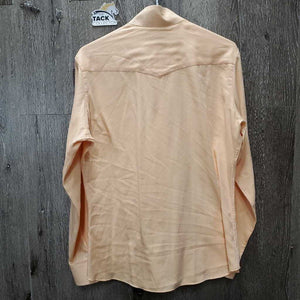 LS Show Shirt, 2x Button Collars *gc, seam puckers, older, rubs, pills