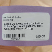 LS Show Shirt, 2x Button Collars *gc, seam puckers, older, rubs, pills