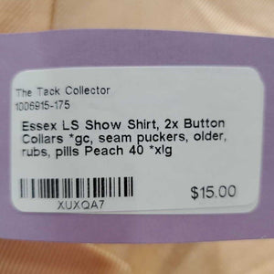 LS Show Shirt, 2x Button Collars *gc, seam puckers, older, rubs, pills