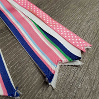 Long Ribbon Hair Bows, elastics *vgc, mnr frayed ends & stains
