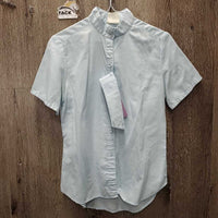SS Show Shirt, 1x Button Collar *gc, older, thin, seam puckers, frayed tags, threads

