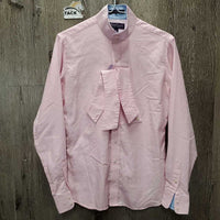 LS Show Shirt, 2x Button Collars *gc, seam puckers, mnr stains, bubbled, older
