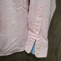 LS Show Shirt, 2x Button Collars *gc, seam puckers, mnr stains, bubbled, older
