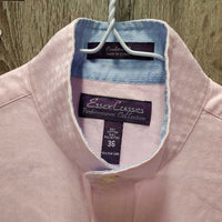 LS Show Shirt, 2x Button Collars *gc, seam puckers, mnr stains, bubbled, older