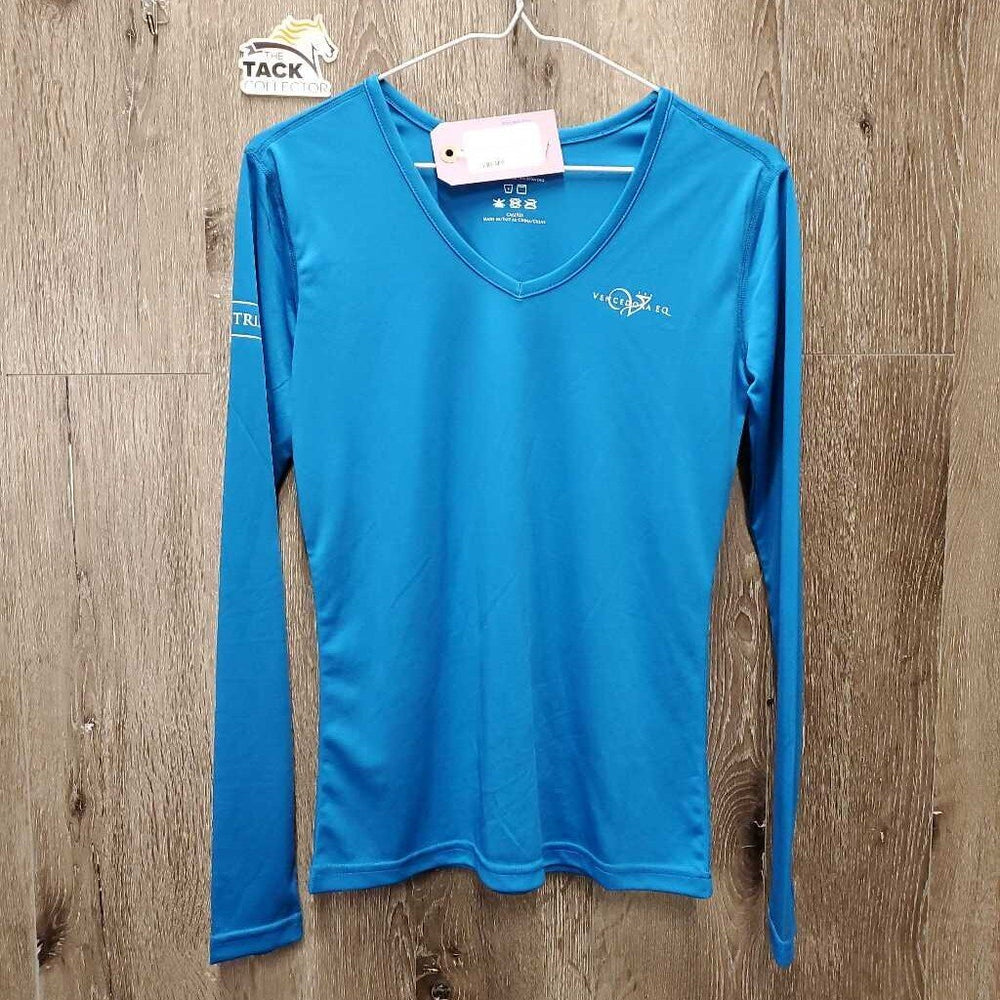 LS V Neck Shirt *vgc, mnr peeling logo