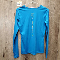 LS V Neck Shirt *vgc, mnr peeling logo