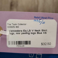 LS V Neck Shirt *vgc, mnr peeling logo