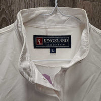 SS Polo Show Shirt, 1/4 Button Up, Button Collar *gc, crinkled & puckered collar, older
